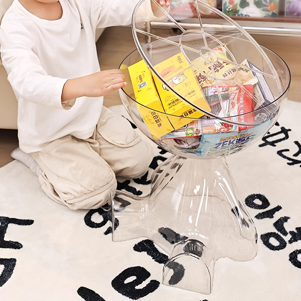 Classic Style Mini Coffee Table with Storage Shelf - Durable Plastic, No Assembly Required