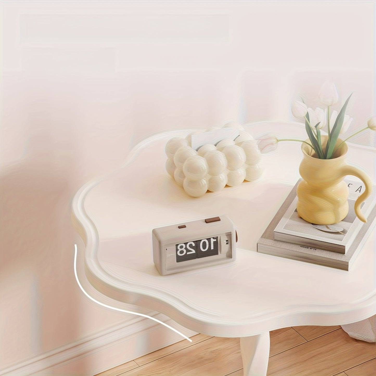 1pc Modern Freestanding Living Room Side Table, Stylish Small Round Coffee Table