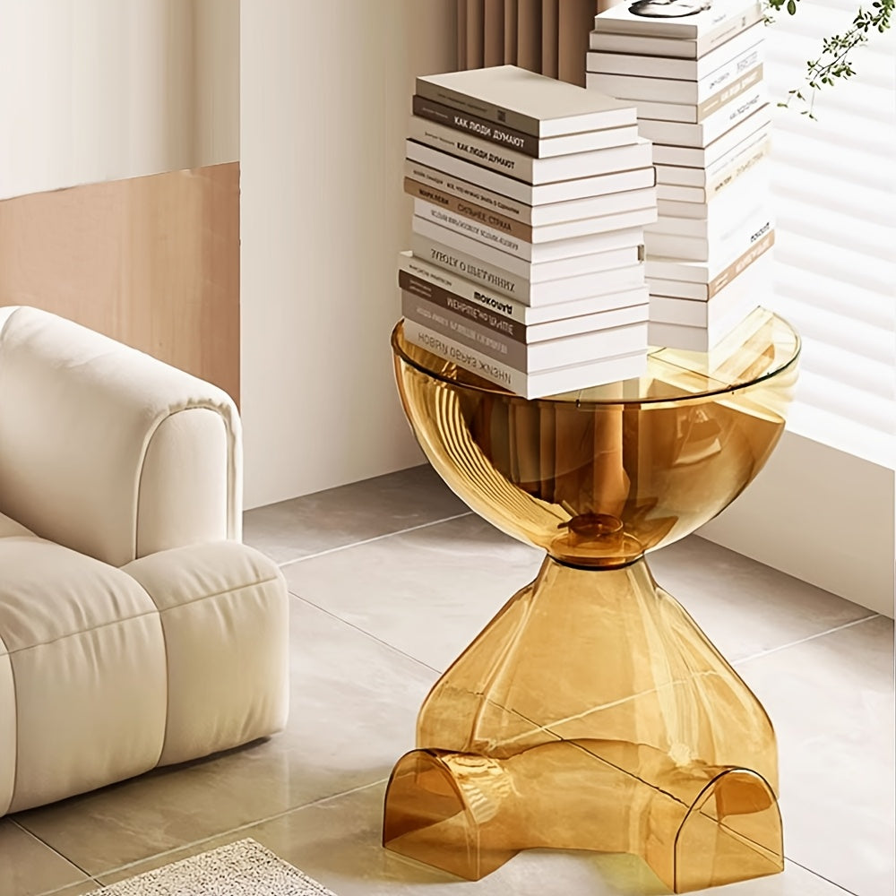 Classic Style Mini Coffee Table with Storage Shelf - Durable Plastic, No Assembly Required