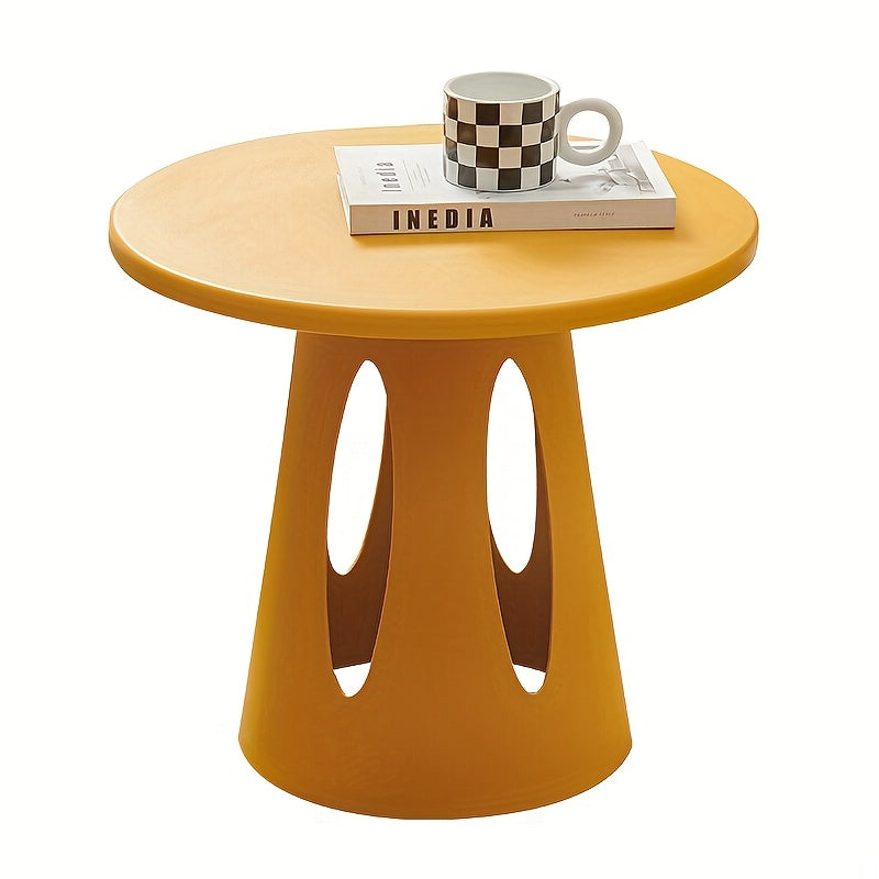 Scandinavian Modern Coffee Table - Lightweight Compact Round Side Table, No Assembly Needed