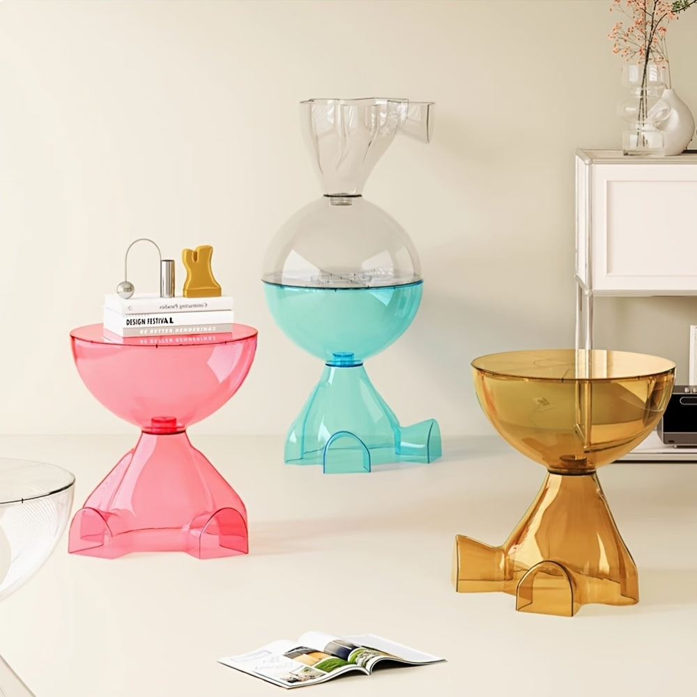 Classic Style Mini Coffee Table with Storage Shelf - Durable Plastic, No Assembly Required
