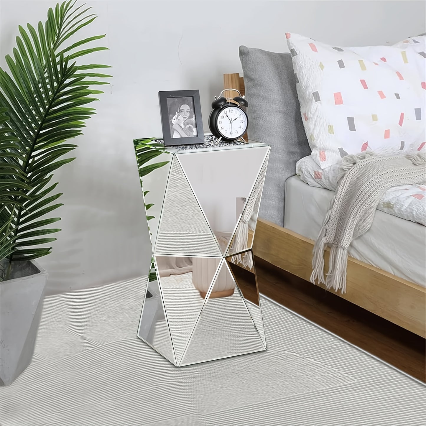Geometric Mirror Coffee Table Space-Saving Geometric Small Mirror Coffee Table | 12\