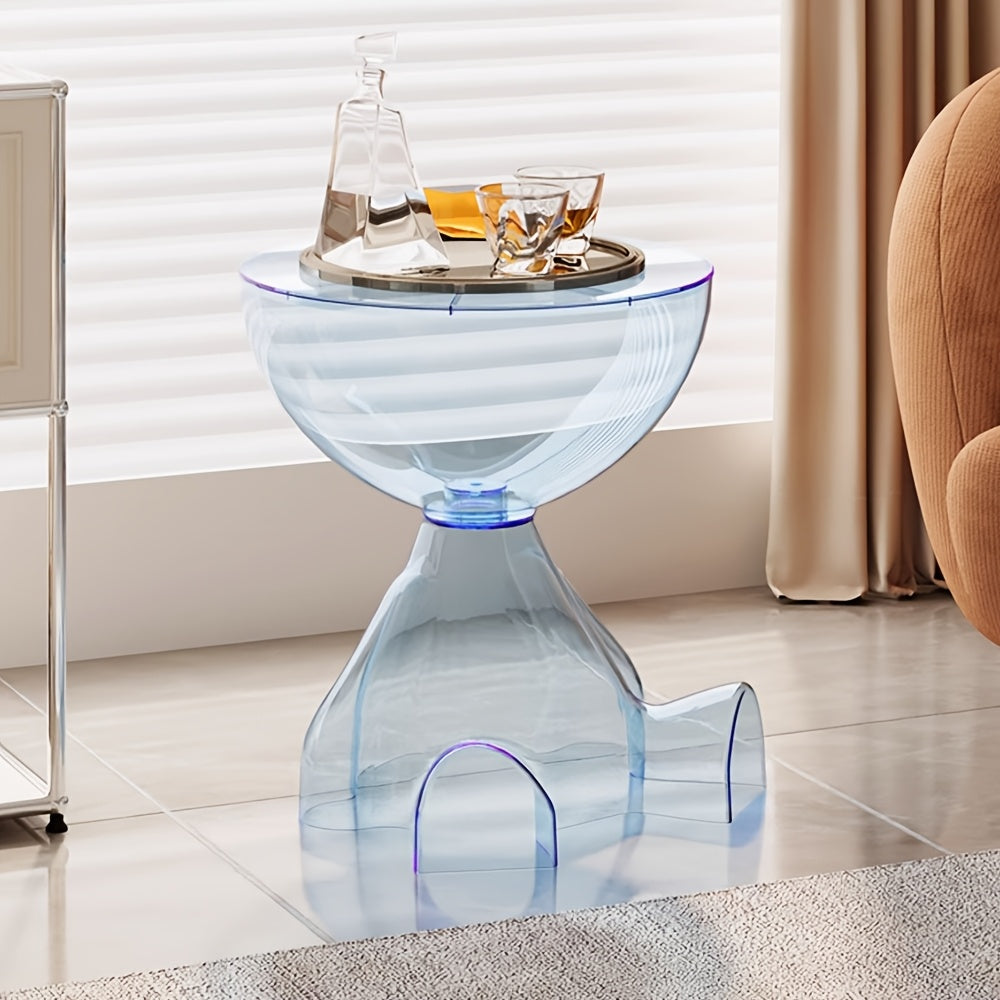 Classic Style Mini Coffee Table with Storage Shelf - Durable Plastic, No Assembly Required