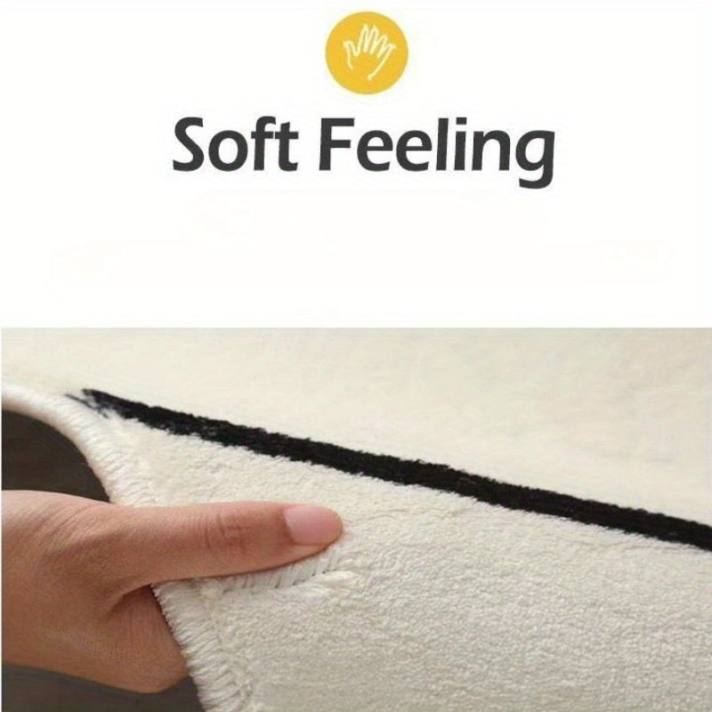Orange Polka Dot Cartoon Design Carpet for Living Room, Made of Imitation Cashmere, Weighing 1000G And 10Mm Thick, Suitable for Modern Minimalist Bedroom Decor, Featuring a Cute Cream Style, Fluffy And Soft, Round Crawling Mat.