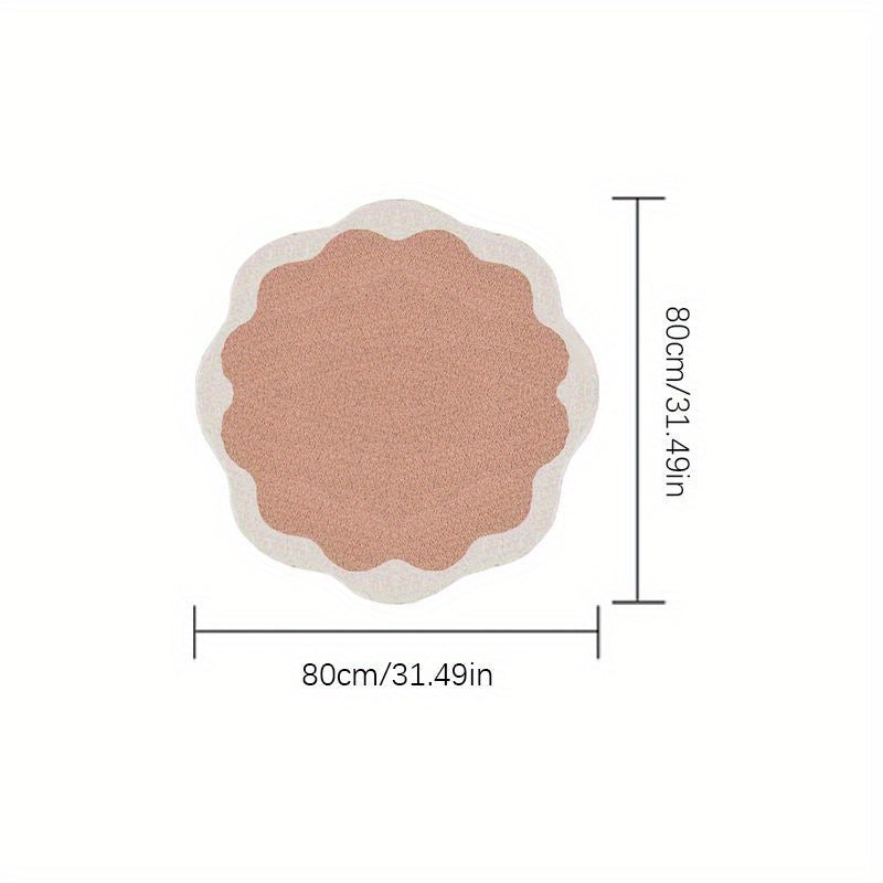 1000G Imitation Cashmere 10Mm Cream Style Pink Carpet for The Living Room, Petal-Shaped Rug for Bedroom Decoration, Fresh And Playful Area for Games, Non-Slip Crawling Mat for Home, Fluffy And Soft Carpet for The Wardrobe, Study, And Bedside.