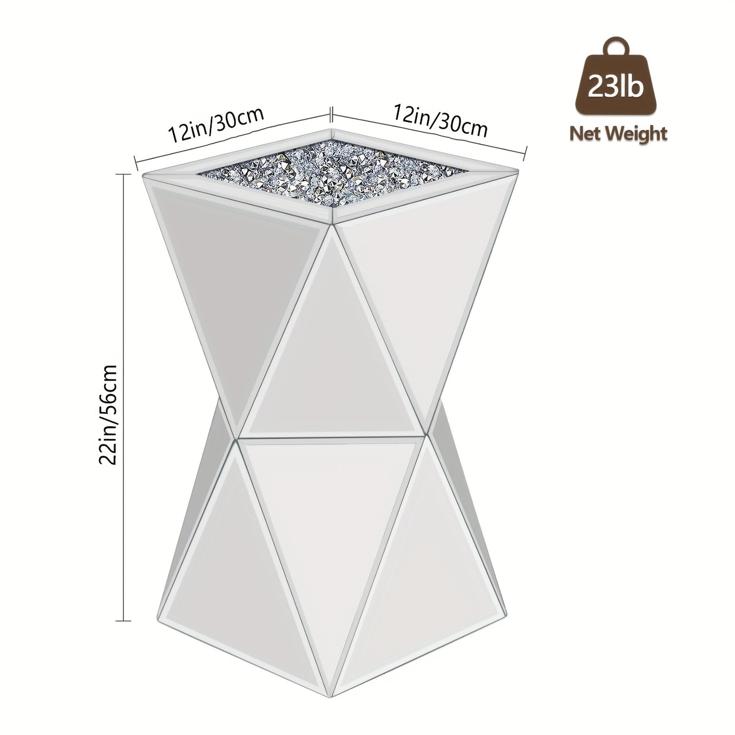 Geometric Mirror Coffee Table Space-Saving Geometric Small Mirror Coffee Table | 12\