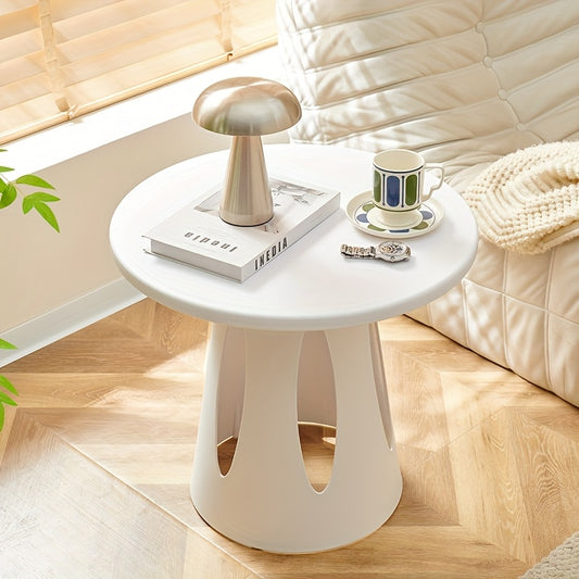 Scandinavian Modern Coffee Table - Lightweight Compact Round Side Table, No Assembly Needed