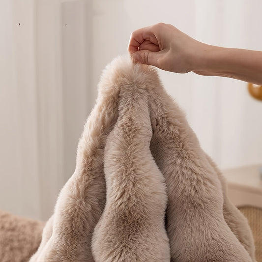 1pc, Round Bubble Fleece Fabric Simple Solid Color Fluffy Soft Comfortable Easy To Clean Furry Warm Cute Indoor Decorative Carpet, Four Colors Available, Suitable For Bedroom, Living Room, Clothes Room, Vanity And Other Areas 35.43*35.43in (90*90cm)