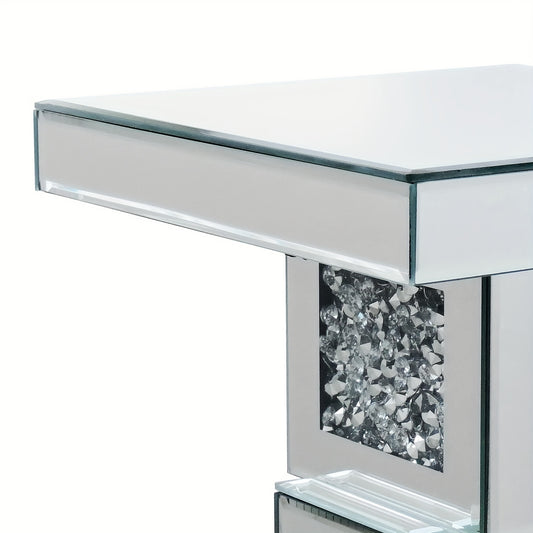 Modern Mirror Side Table Accent Table, Square Small Mirror Coffee Table Office Living Room