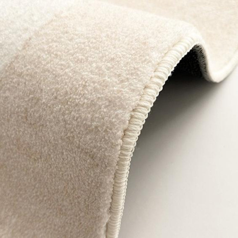 Soft Area Mat Plush Soft 100% Polyester Japanese-Inspired Cream Striped Area Mat | Machine-Washable Non-Slip 10mm Thick Modern Minimalist Design for Bedroom, Living Room, Study & Laundry Room Decor