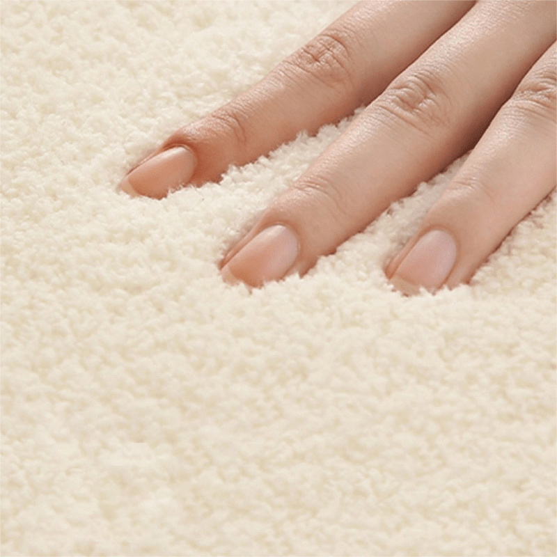 Soft Area Mat Plush Soft 100% Polyester Japanese-Inspired Cream Striped Area Mat | Machine-Washable Non-Slip 10mm Thick Modern Minimalist Design for Bedroom, Living Room, Study & Laundry Room Decor