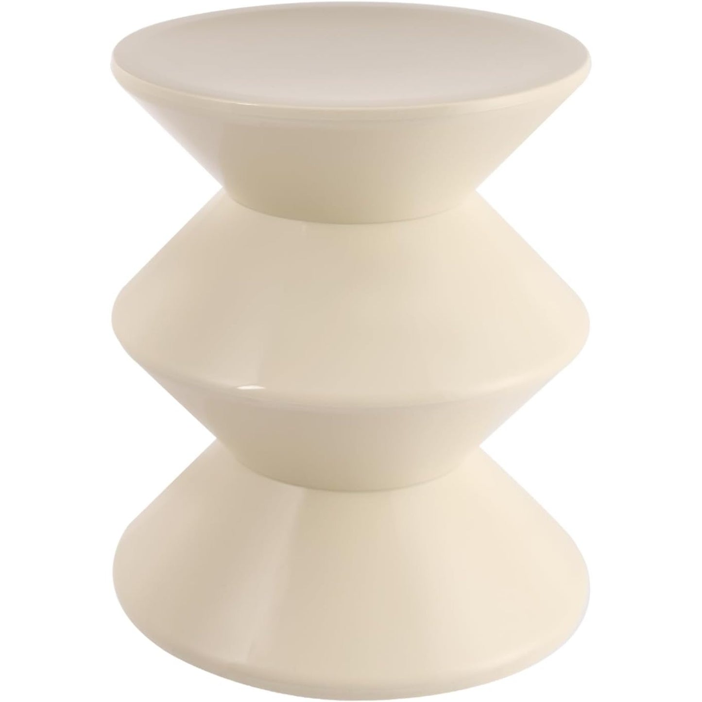 Creative Round End Table, Modern Sofa Side Table Small Coffee Table Nightstand for Living Room Bedroom Office Apartment (White)