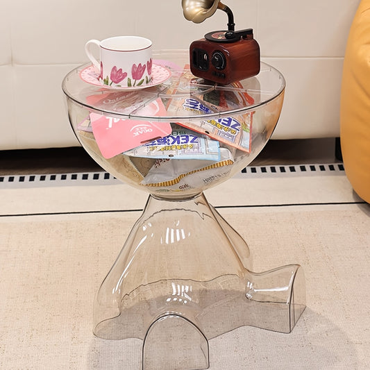 Classic Style Mini Coffee Table with Storage Shelf - Durable Plastic, No Assembly Required