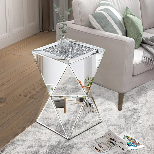 Geometric Mirror Coffee Table Space-Saving Geometric Small Mirror Coffee Table | 12\