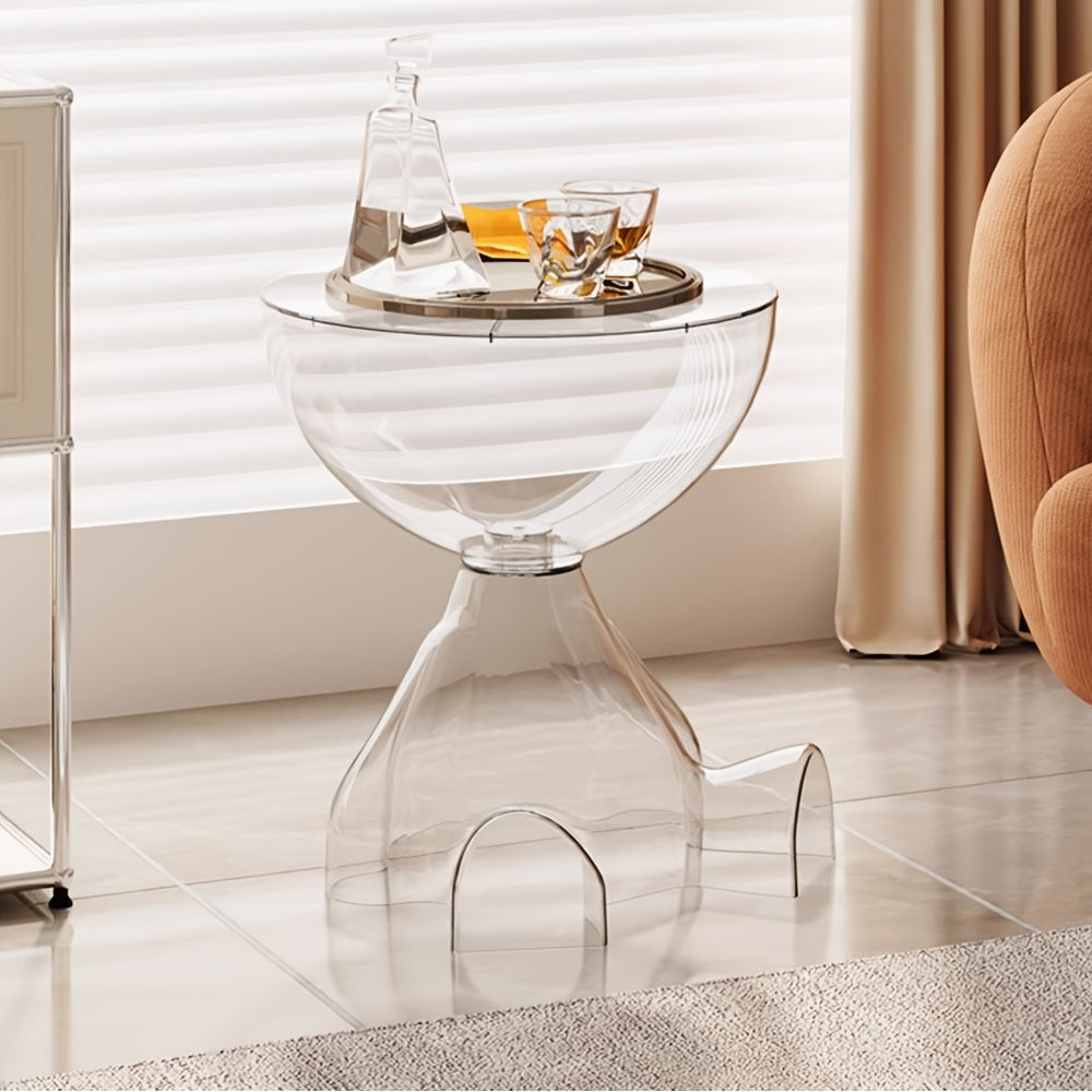 Classic Style Mini Coffee Table with Storage Shelf - Durable Plastic, No Assembly Required