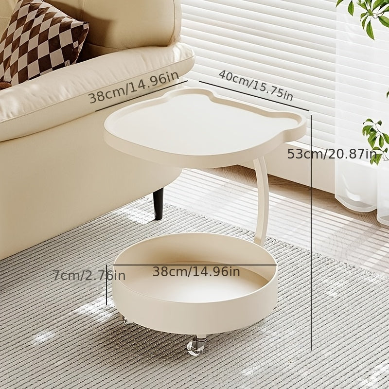 1pc Sofa edge, light luxury, high-end feeling, living room, movable small coffee table, small table, home creative small cart, storage rack