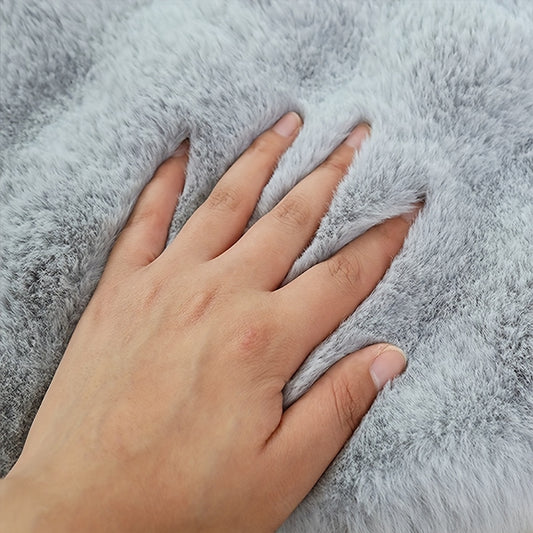 1pc, Round Bubble Fleece Fabric Simple Solid Color Fluffy Soft Comfortable Easy To Clean Furry Warm Cute Indoor Decorative Carpet, Four Colors Available, Suitable For Bedroom, Living Room, Clothes Room, Vanity And Other Areas 35.43*35.43in (90*90cm)