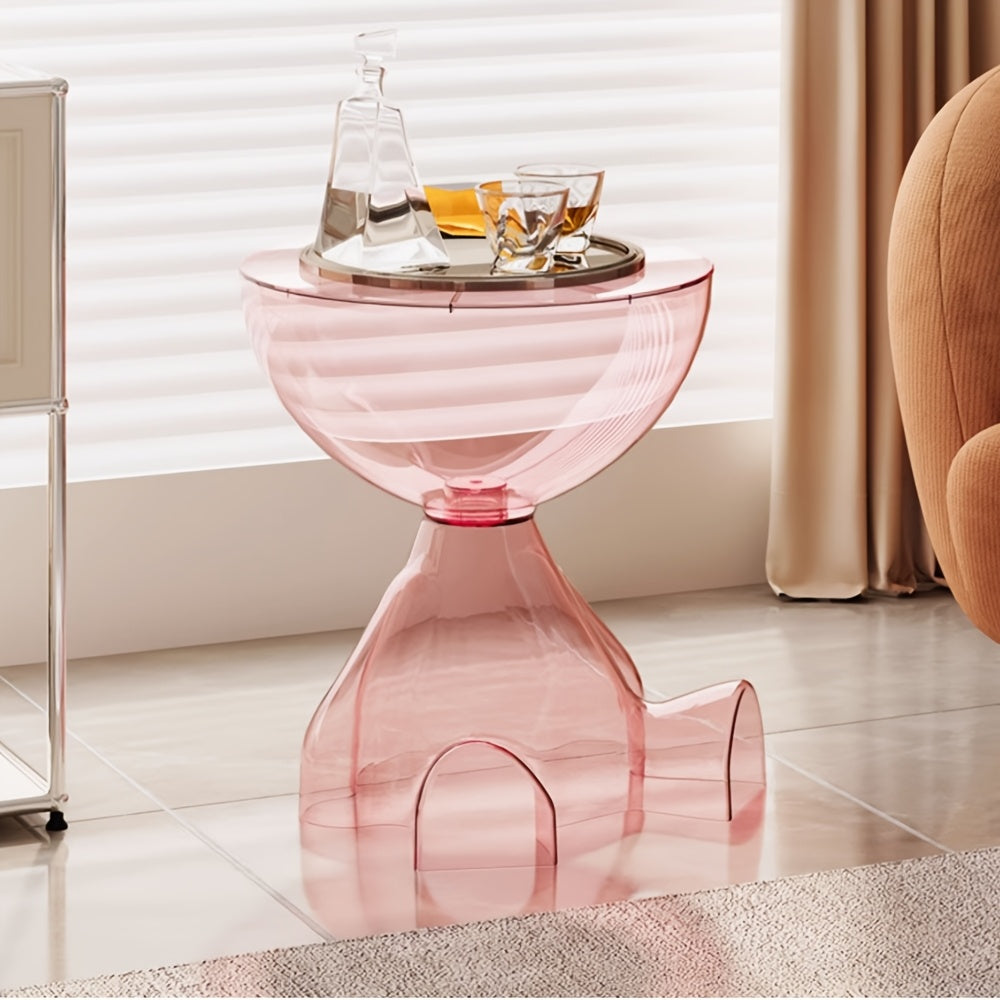 Classic Style Mini Coffee Table with Storage Shelf - Durable Plastic, No Assembly Required
