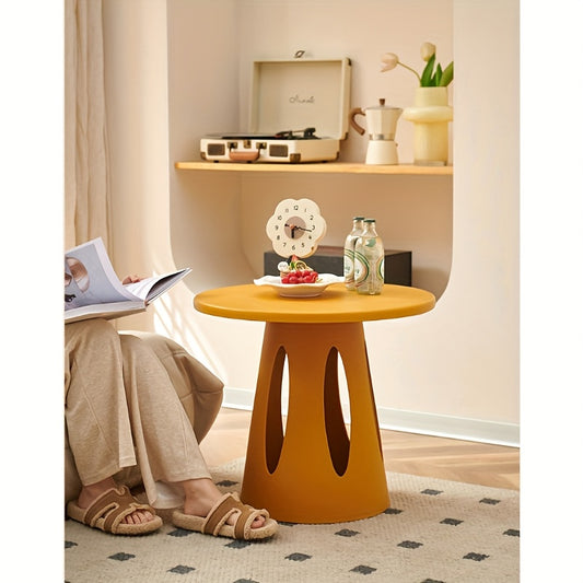 Scandinavian Modern Coffee Table - Lightweight Compact Round Side Table, No Assembly Needed