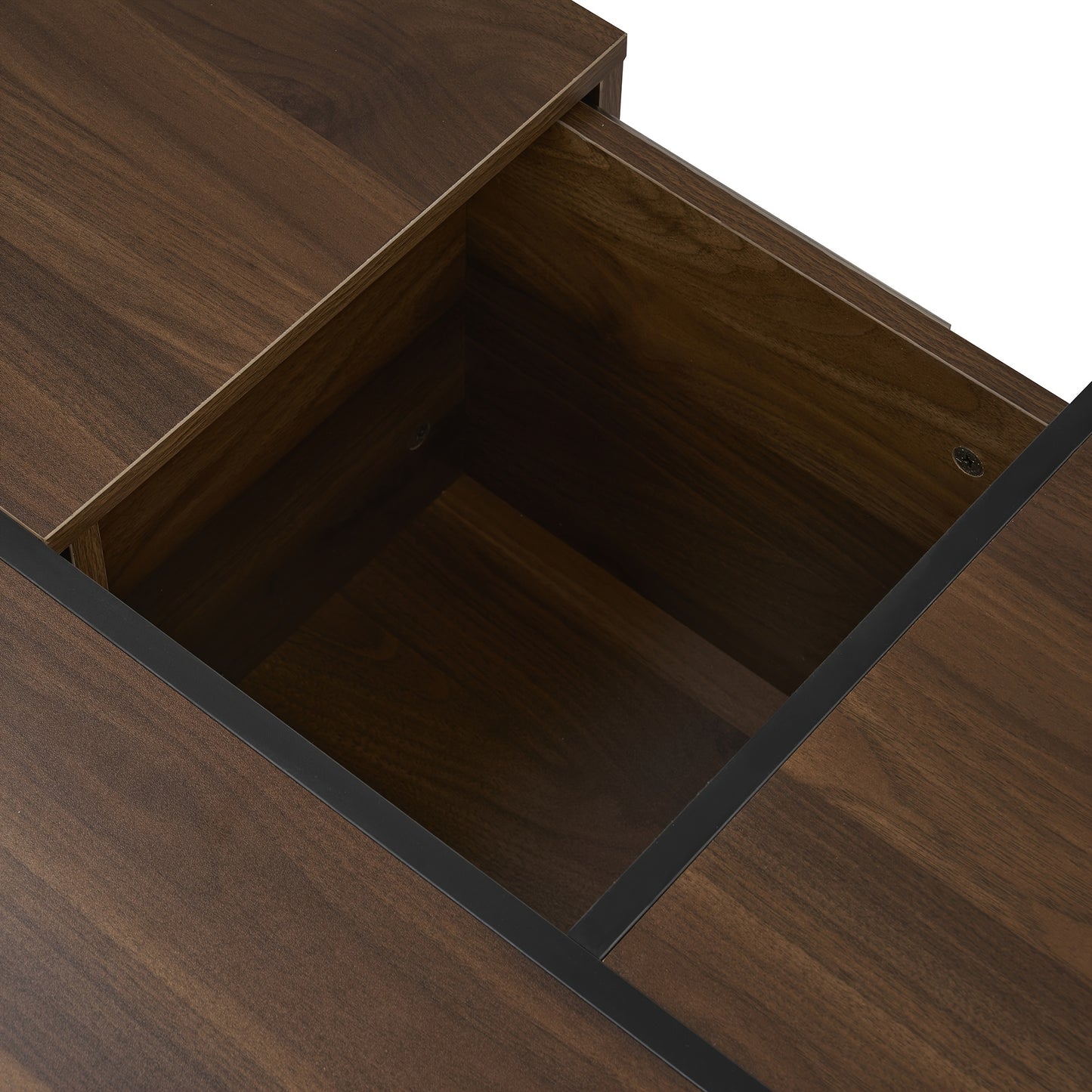 Rectangular Sliding Top Coffee Table with 2 Drawers And 2 Hidden Storage for Living Room 47.2\