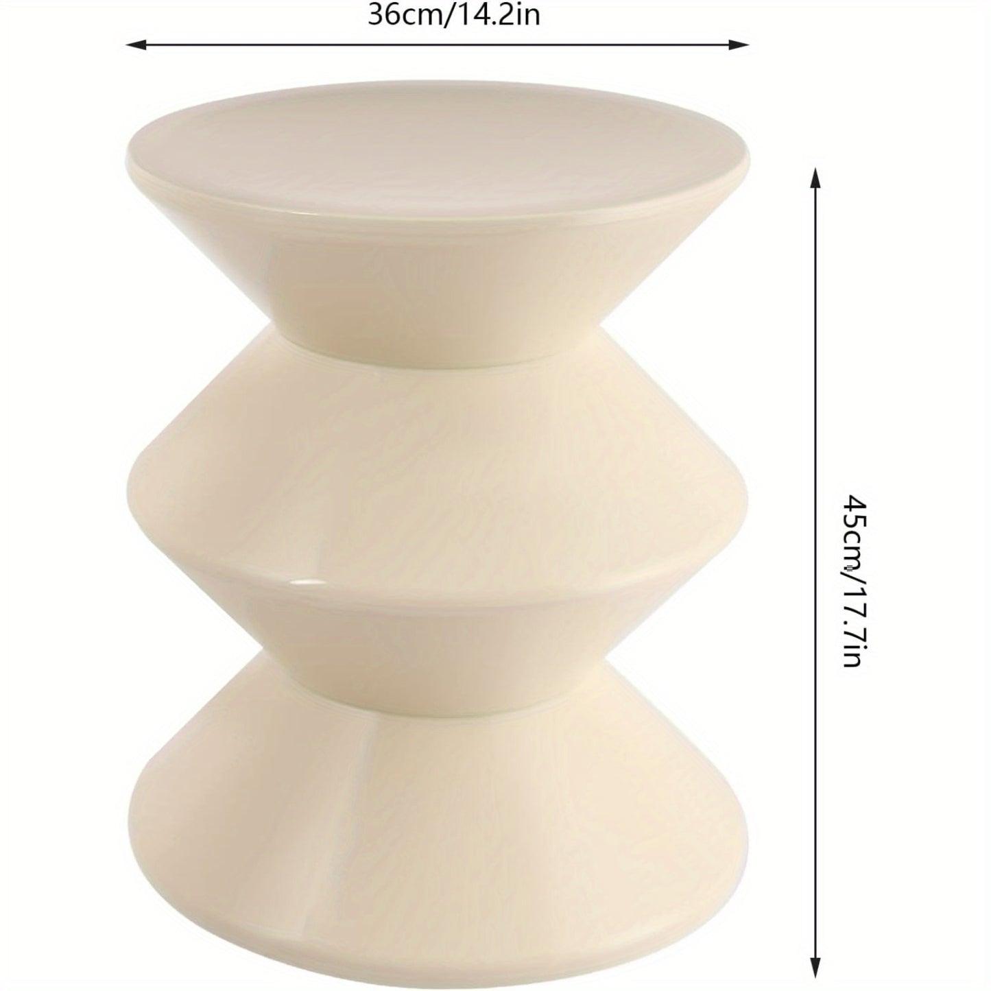 Creative Round End Table, Modern Sofa Side Table Small Coffee Table Nightstand for Living Room Bedroom Office Apartment (White)